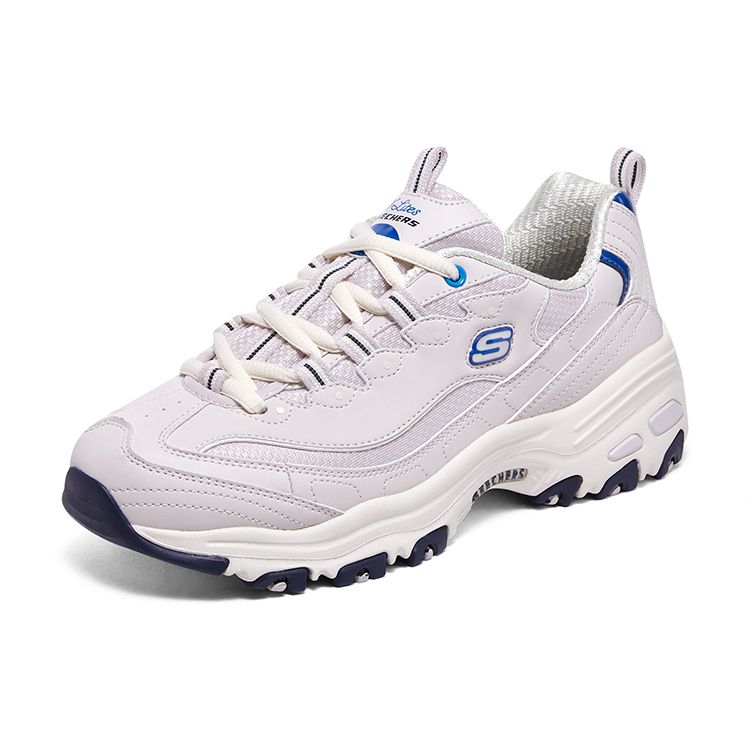 Skechers DLites 1.0 Neptune Mesh Синтетическая кожа Шнуровка Модные Амортизация Низкие Папины кроссовки Женские кроссовки Белый Розовый 896262-LAV