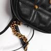 [Pre-Owned] GG Marmont Small Black Leather Quilted Shoulder Bag - Very Good #1XP1GEO