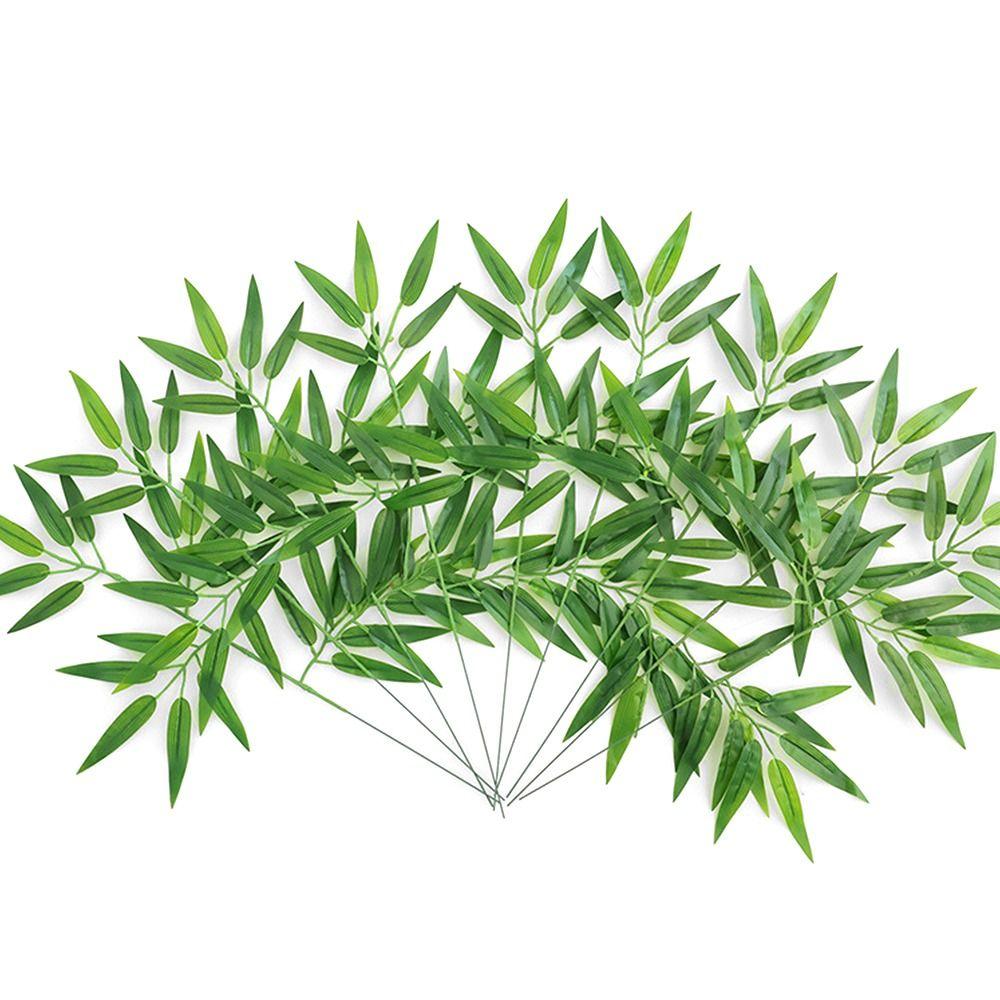 Plastic For Wedding Ornaments Garden Home Decorations Branches Silk Cloth Bamboo Leaf Plant Leaves