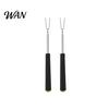 Food-grade Stainless Steel Fork 2Pcs Retractable BBQ with V-Shaped Prongs Non-Slip Handle Rust-resistant Grilling Portable Outdoor Cooking Tool