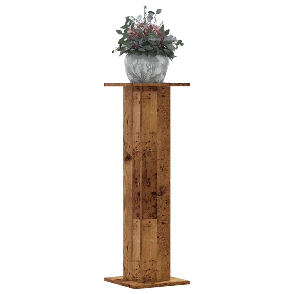 Plant Stand 2 pcs Rustic Wood Look 30 x 30 x 95 cm Engineered Wood