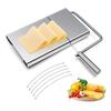 Stainless Steel Sausage Ham Cutter with 6pcs Wire Cutter Cheese Slicer Cutting Board Kitchen Gadgets for Easy Food Preparation 6