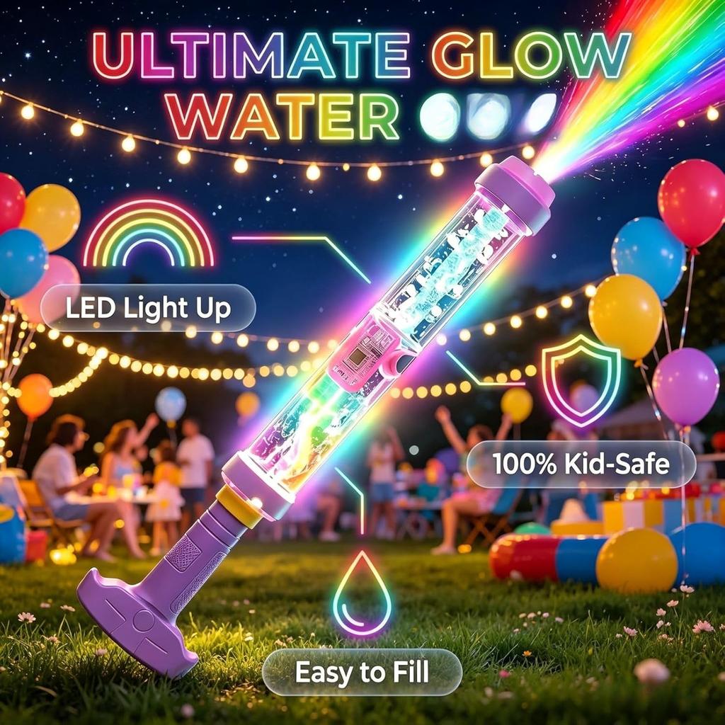 Фейерверк Спрей Светящаяся Радуга LED Магический Водяной Бластер для Летнего Бассейна Заднего Двора Пляжа Дня Рождения Игры на Открытом Воздухе