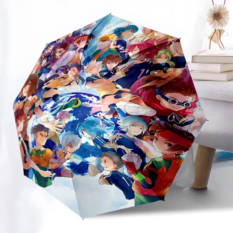 1pc Rainbow Dreams Outdoor Umbrella: Featuring Your Favorite Anime Characters - Automatic Opening & Closing, Portable 3-Fold Design, 8-Rib Iron F
