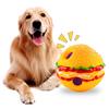 Игрушка для домашних животных Форма гамбургера Звук хихиканья Привлекает Устойчивость к укусам Уход за зубами Многофункциональная чистка зубов Игровая игрушка Шар для собак Качающийся шар для хихиканья Товары для домашних животных