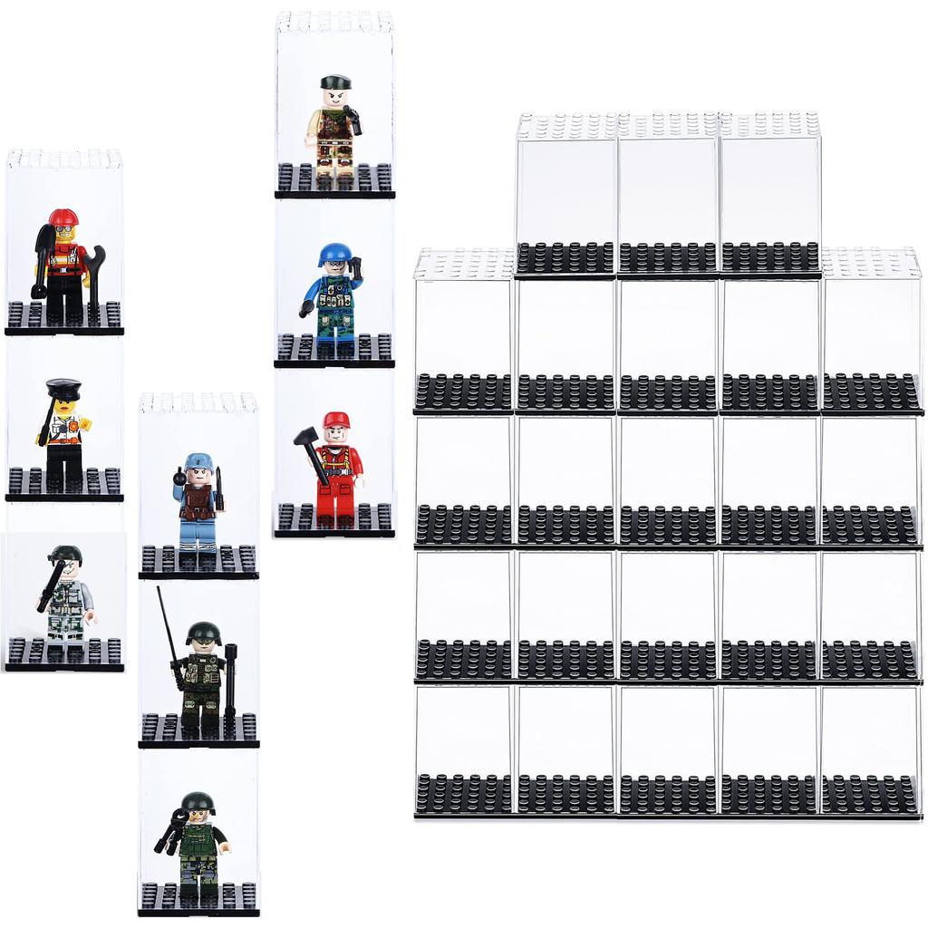 Витрина для строительных блоков, подходит для минифигурок Lego, прозрачный настольный ящик от пыли, штабелируемый, квадратный, для мелких деталей