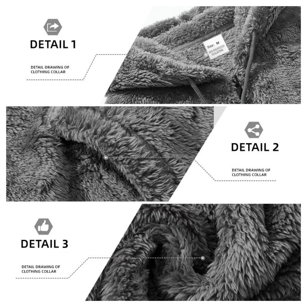 2025 Американский стиль Осень/Зима Куртка Мужская Толстая Теплая Двусторонняя Флисовая Куртка Свободный Кардиган на Молнии Повседневная Куртка с Капюшоном