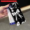 2DFlat Samsung phone case Ethereal White Bows & Hearts on Black Applicable to Galaxy S22 S23 S24 S25ULTRA S26 A12 A13 A14 A15 A16