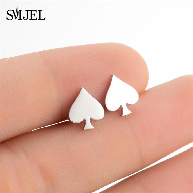 Fashion Baseball Studs Earrings Women Stainless Steel Running Ball Yoga Bicycle Hockey Sports Earrings Ballet Spades Jewelry