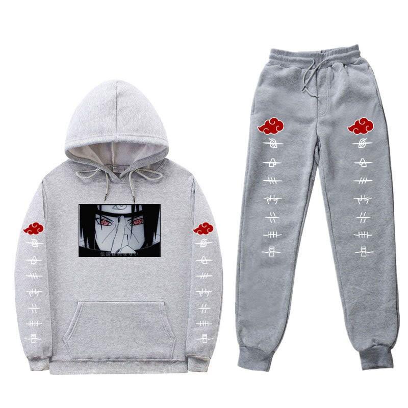 Anime Hoodie Set Teens Boys Girls Warm Fleece Lined Cotton Blend Casual Sport Outfit Long Sleeve Top Pants