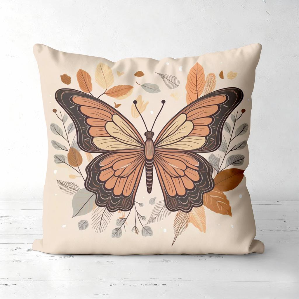 Pieces Bohemian Butterfly Fall Leaves Throw Pillow Cover Pattern Cushion Cover Suitable for Sofa Bedroom Car Pillow Cover