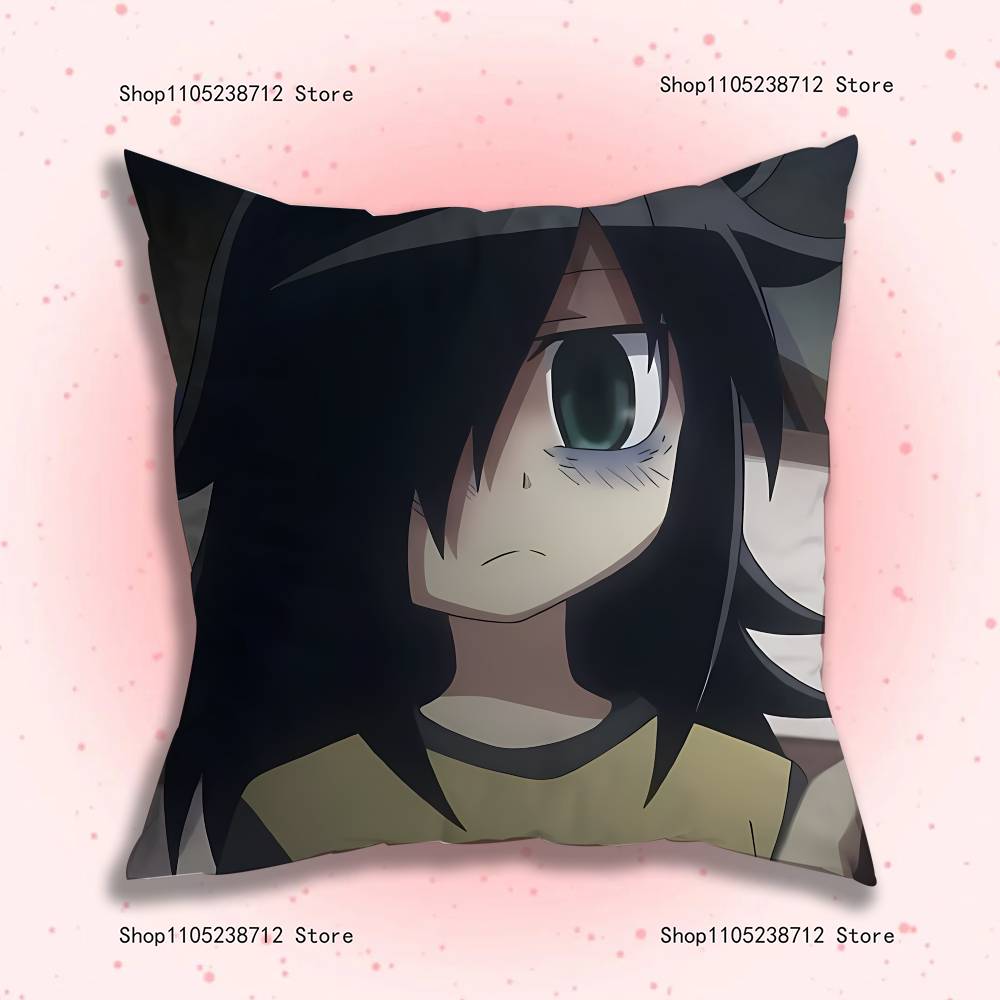 W-Watamote Томоко Куроки Аниме Наволочка Противопылевая Наволочка Невидимая Молния Шелковистый Короткий Плюш Чехол для Подушки на Диван