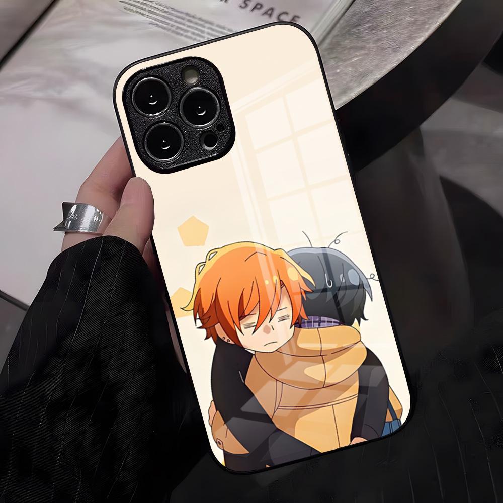 Чехол для телефона с персонажами аниме Сасаки и Мияно для iPhone 17 Pro Max 16 15 14 Pro Max 13 11 X Xs Xr 8 7Plus Стеклянная крышка