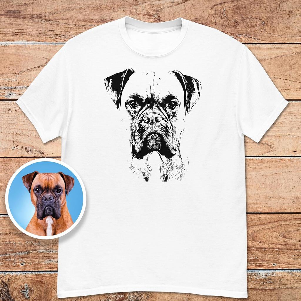 Custom Dog Portrait Shirt and kids shirt: Personalized Pet Photo Tee, Dog Lover Gift
