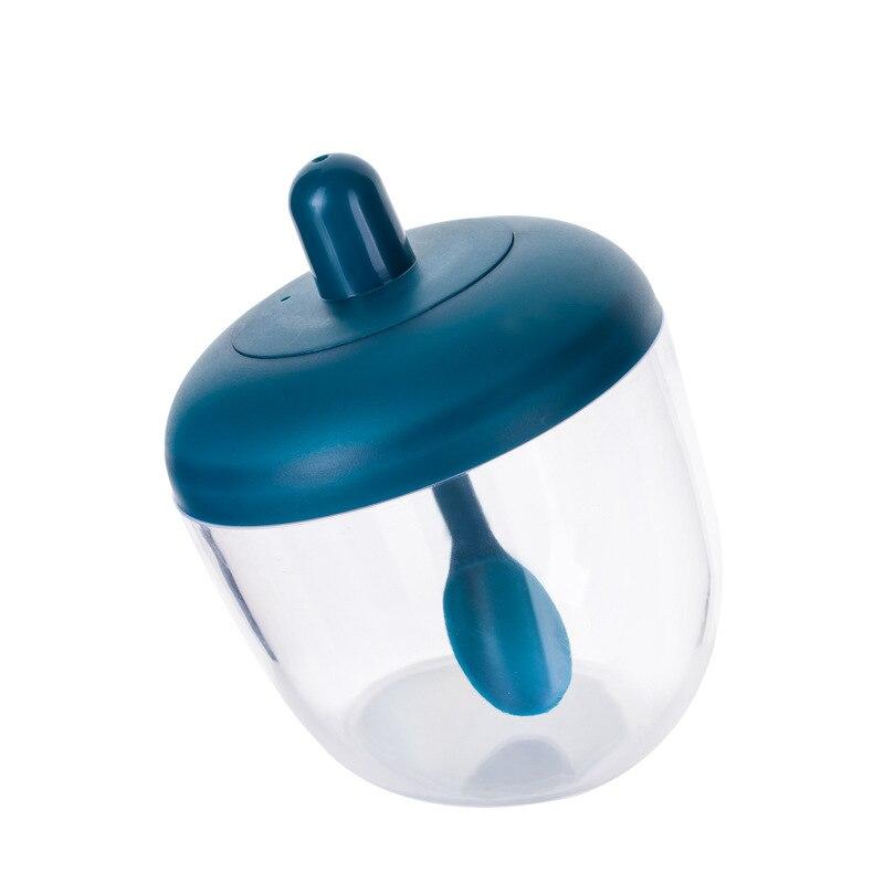 Прозрачная креативная кухонная круглая банка для приправы, бутылка для приправы с ложкой и крышкой, влагостойкая и пыленепроницаемая