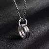 Titanium SteelMen's Necklace Lady's Necklace Double Ring Pendant Hip Hop Titanium Necklace Pendant Accessories