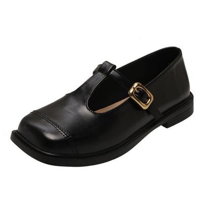 Мода 2025 Новые весенне-осенние кожаные женские туфли Мэри Джейн Ретро Однотонные Лоферы Низкий каблук Повседневные Удобные Мягкие Женские Туфли