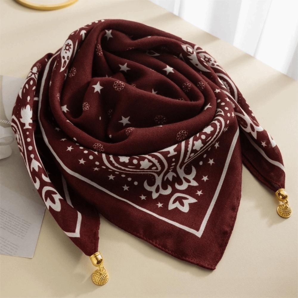 Magnetic Buckle Cotton Square Scarf Soft Cotton Hijab Wraps Fashion Headwear Soft Shawl Girl Women