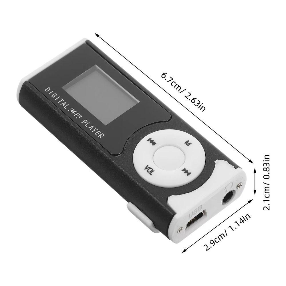 Lossless Sound Portable Mini MP3 Player Metal Clip Card Slot USB MP3 Music Players with LCD Screen Touch Keys Student Walkman