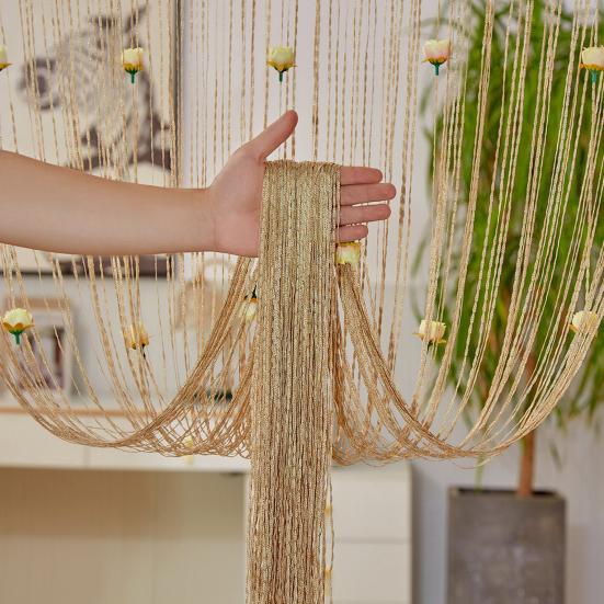 Дверная шторка из нитей, панель для шторной стены, бахрома с кистями, разделитель комнаты, жалюзи с кистями, ширма с розами