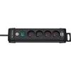 Brennenstuhl Premium-Plus Black Power Strip - 4 Sockets - with 1 -8m Cable - Made In France