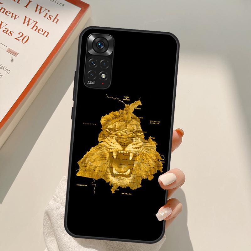 Карта Пенджаба с контуром для Redmi 10A 10C 9A 9C 9T K40 K50, чехол для игрового телефона Redmi Note 11S 10S 9S 9 10 11 Pro