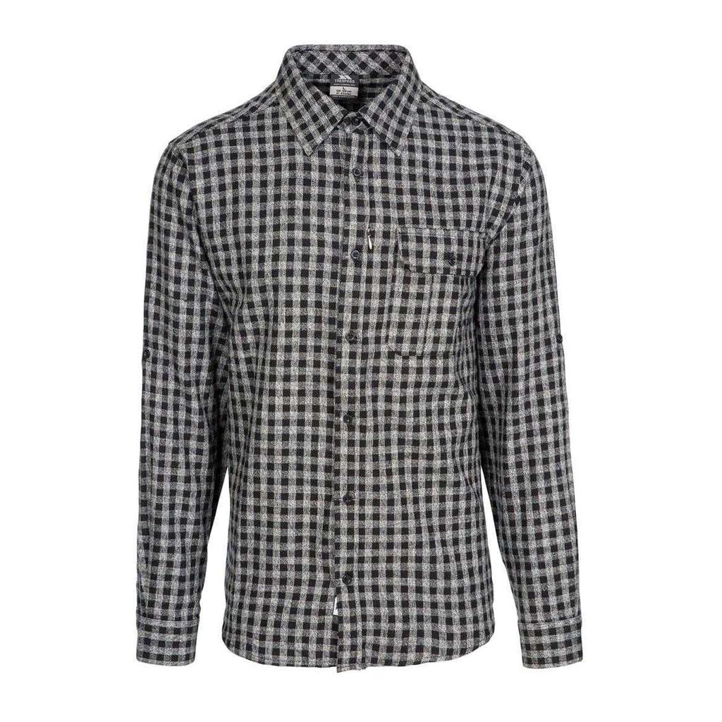 TRESPASS Mens Participate Checked Cotton Shirt