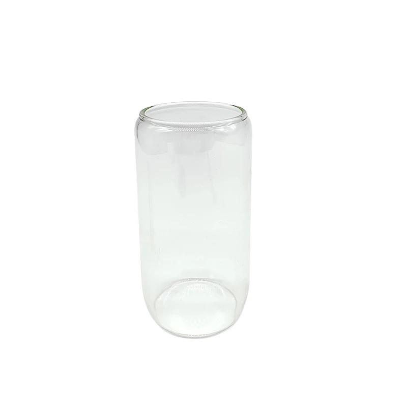 550ml/350ml Glass Cup With Lid and Straw Transparent Bubble Tea Cup Juice Glass Beer Can Milk Mocha Cups Breakfast Mug Drinkware