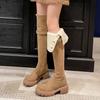 2025 новые зимние сапоги, толстоподошвенные, маленькие, мужские, складные сапоги, эластичные сапоги до колена, высокие сапоги, женские
