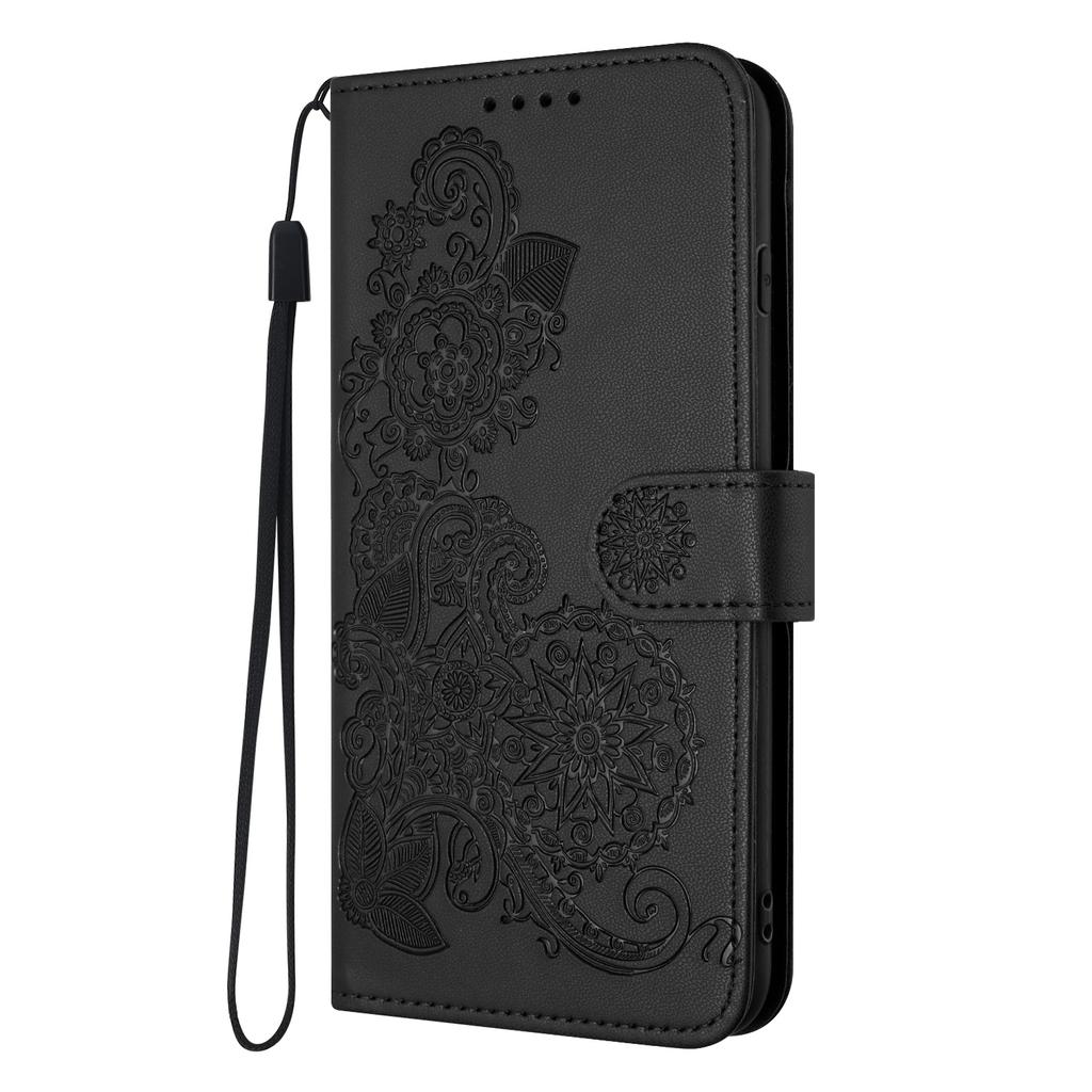 Knurling Vine Flowers PU Leather Wallet Card Bag Phone Case for Oppo A36,A53,A72,A54,F19,Reno6 Lite,Realme 9i,Realme 10,Realme C55...