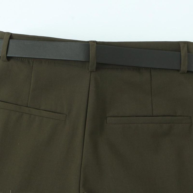 Kaslead New Arrival Women's Clothing Fashion Style Fashion Minimalist Multicolor with Belt Double Pleated Pants 4661405