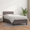 3141051 vidaXL Divan Bed with Mattress Grey 100x200 Cm Faux Leather