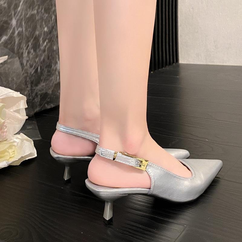 Мягкая кожаная сумка, сандалии с открытым носком, женские тонкие каблуки, весна-лето, новая одинарная обувь, средний каблук, остроносые туфли на высоком каблуке, женские