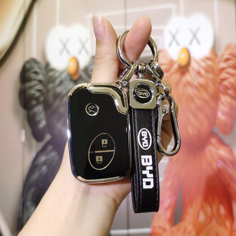 BYD Key Cover for S6/S7/F0/F3/Tang/e6/M6/G3R/L3 Models - Protective Key Bag with Buckle