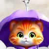 Umbrella Cat Pendant Car Rearview Mirror Charm Kitten 2D Acrylic Car Ornament Cartoon Hanging Decoration for Car Interior Home Window Keys