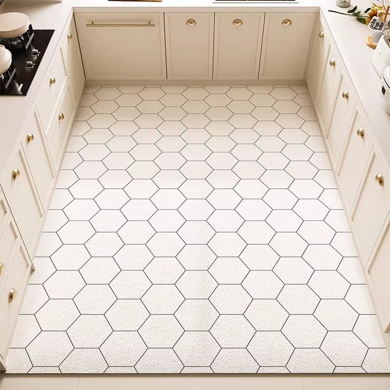 Ковер для кухни Водонепроницаемый напольный коврик Кожа ПВХ Длинные нескользящие коврики для ног Минималистичное украшение дома Коврик для балкона Альфомбра
