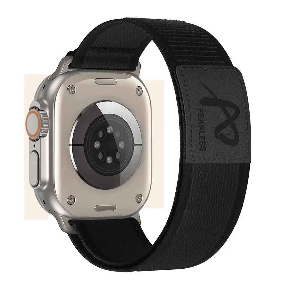 Нейлоновый кожаный ремешок для Apple Watch Band Ultra 49 мм 44 мм 45 мм 42 мм 41 мм 40 38 мм Спортивный ремешок для часов Iwatch Серия 9 8 7 6 5 Браслет