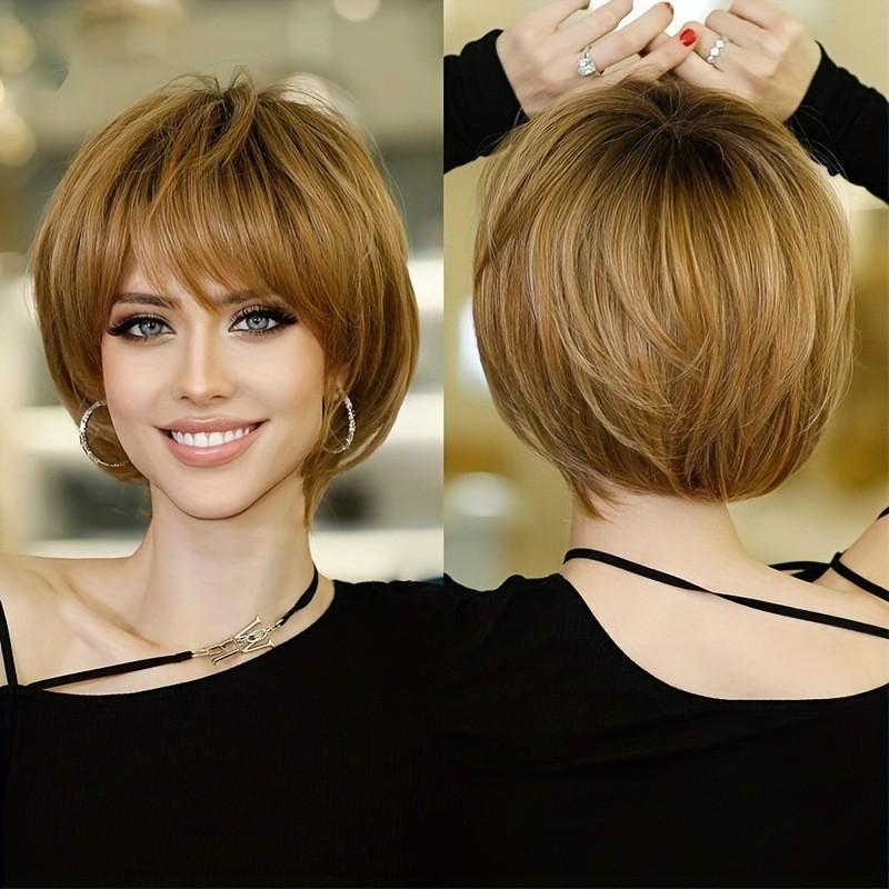 European and American fashion wig BOBO head mid-point bangs wig head cover collection, no lace Bobo head in stock