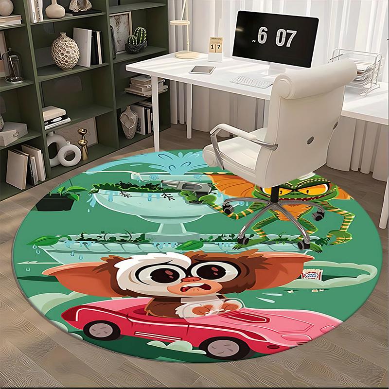 Коврик для кресла Gizmo, Gremlin, Круглый ковер, Ковер для офиса, Машинная стирка, Нескользящий, Подходит для гостиных, спален
