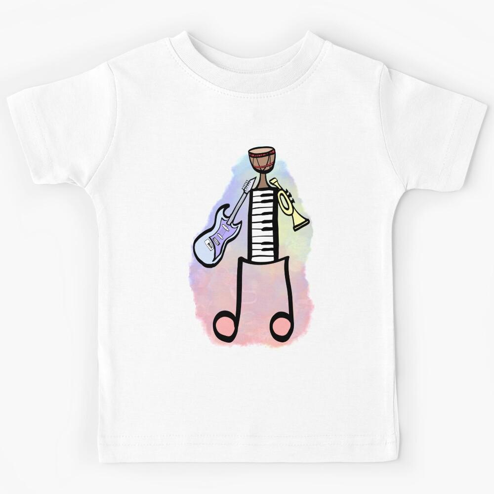 Instrument man colored with colored background Kids T-Shirt