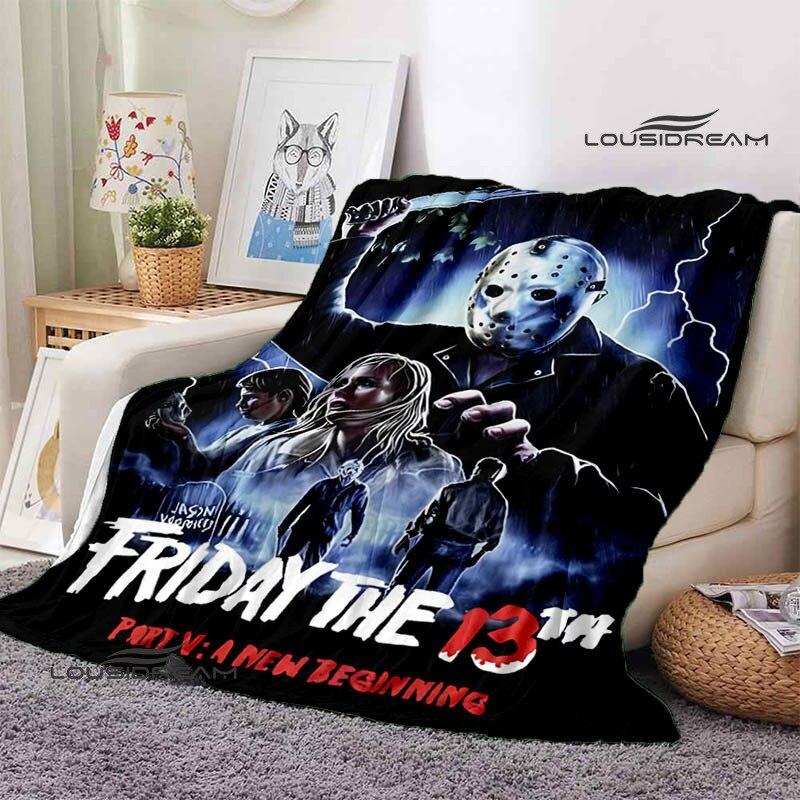 Friday the 13th Jason Print Blanket Fashion Home Decor Flannel Soft Cozy Blanket Home Travel Essential Birthday Gifts