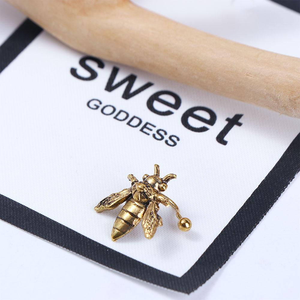 1 PC Bee Insect Gifts For Women Gold Silver Color Stud Earrings Jewelry Clip Earrings Ear Cuffs