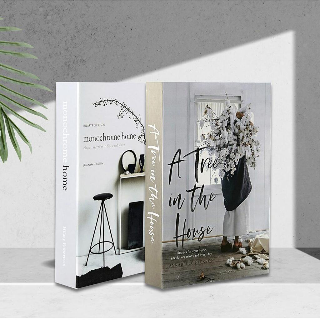 2 Pcs Luxury Fake Books for Decoration Simulation Book Storage Box Coffee Table Books Decorative Book Boxes For Living Room Home Decoration