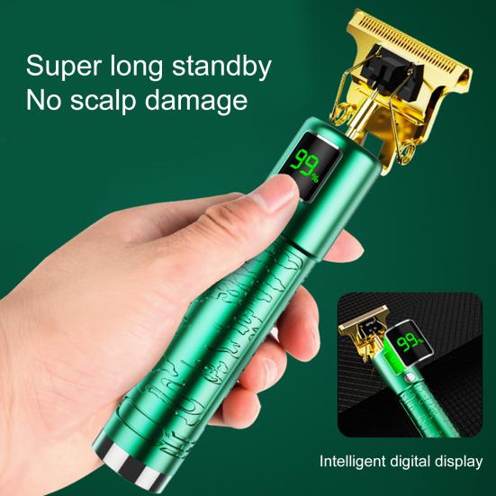 Машинка для стрижки волос с острым лезвием из нержавеющей стали, мощным цифровым дисплеем, длительным временем ожидания, низким уровнем шума, электрической беспроводной машинкой для стрижки волос
