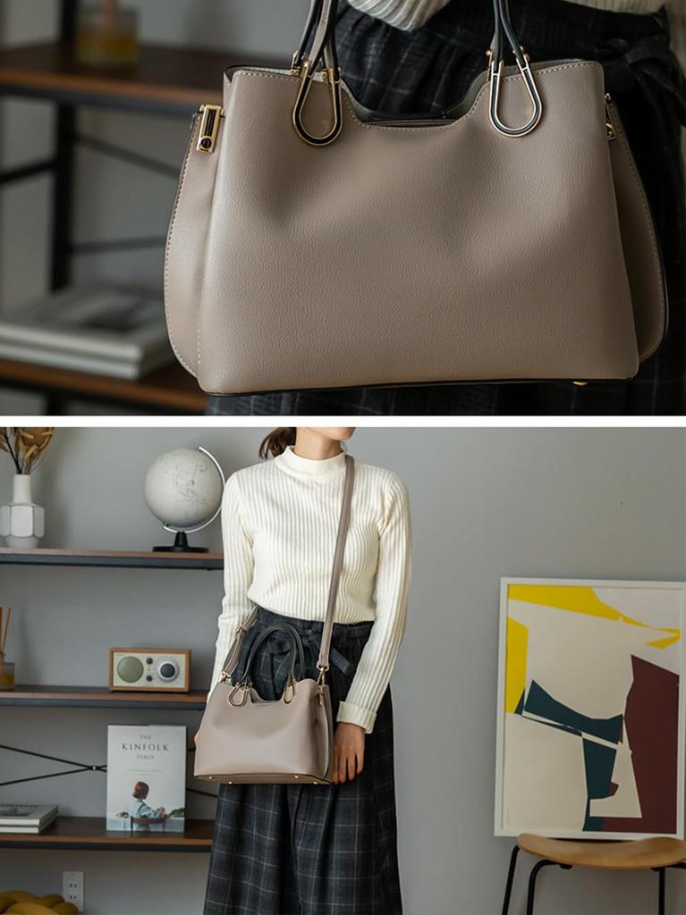 Vita Felice Horseshoe 2way Handbag for Women [VITAFELICE] bsib-p8381x (Gray Beige)