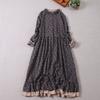 Mori Girl Autumn Spring Women Loose Long Dress Ruffled Collar Floral Cottagecore Dress Vintage Cotton Ruffles Elegant Chic Dress