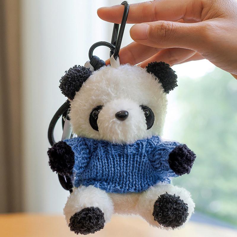 Colorful Panda Plush Keychain With Pp Cotton Filling For Girls And Kids