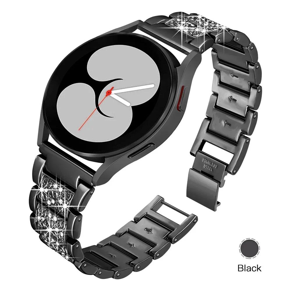 20 мм Алмазный ремешок для часов Samsung Galaxy Watch 6 5 4 Роскошный Bling Быстросъемный ремешок для часов Huawei Watch GT 4/3/2 Браслет