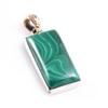 Подвеска из натурального малахита из стерлингового серебра 925 пробы в двух тонах 1,5'' z5S34