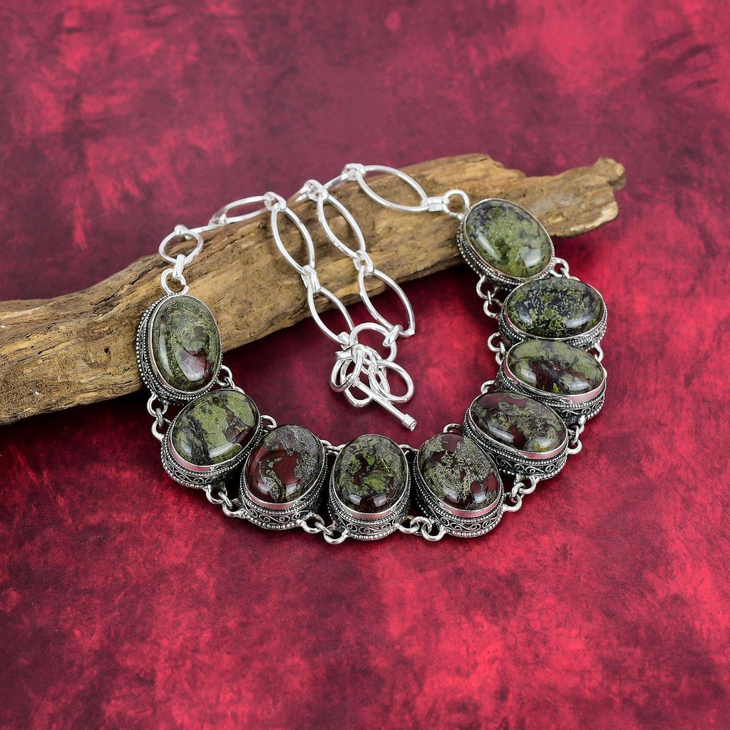 Dragon Blood Jasper Necklace, Natural Gemstone 925 Solid Sterling Silver Necklace, Handmade Jewelry, Anniversary And Birthday Gift For Her